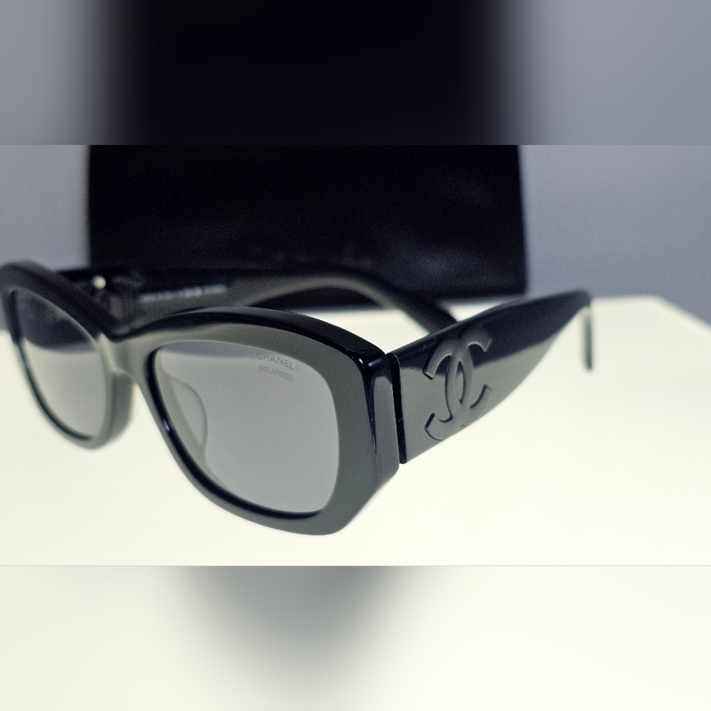 CHANEL CH5493A C.888/T8 Designer Sunglasses | Black Frame | Black & Grey Lenses - Picture 7 of 12
